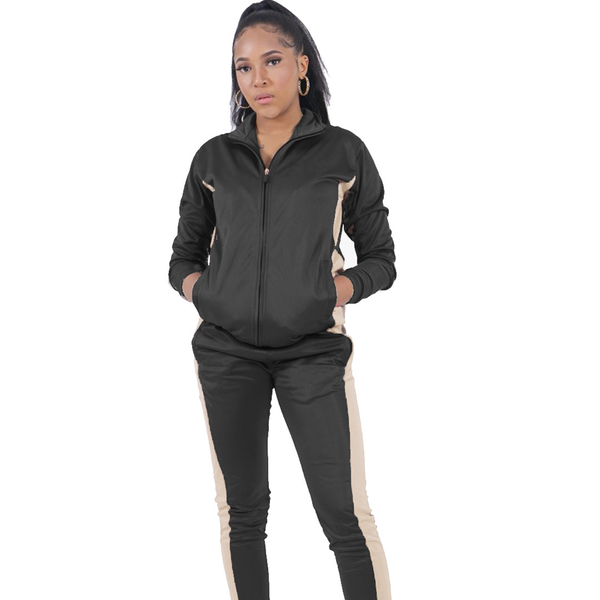 Unisex Polyester Stripe Tracksuit